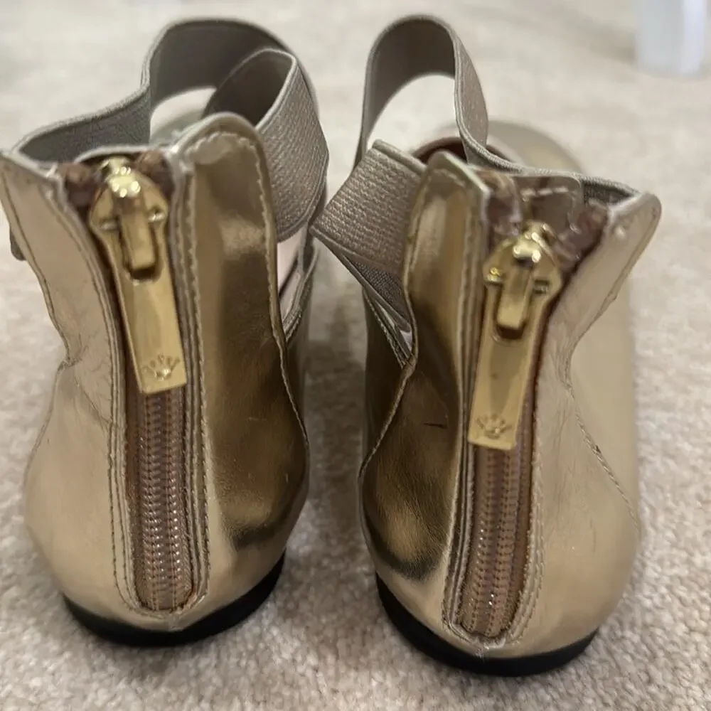 girls, Nia Elegant Gold Ballet Flats, size 4